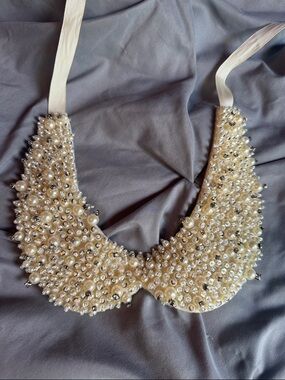 Tasha Ivory Pearl and Crystal Collar Necklace
